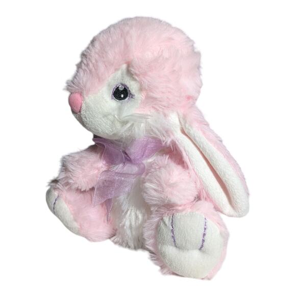Dan Dee Plush Small Hoppy Hopster Bunny Rabbit Soft Pink Stuffed Animal 8" - Picture 3 of 7